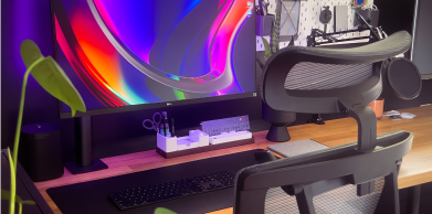 Imagem de um setup de trabalho Ergonomia e cores